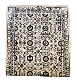 DOUBLE WEAVE JACQUARD COVERLET SIGNED "N.G."