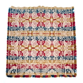 EASTERN PENNSYLVANIA JACQUARD COVERLET ATTRIBUTED TO HENRY STAGEE.