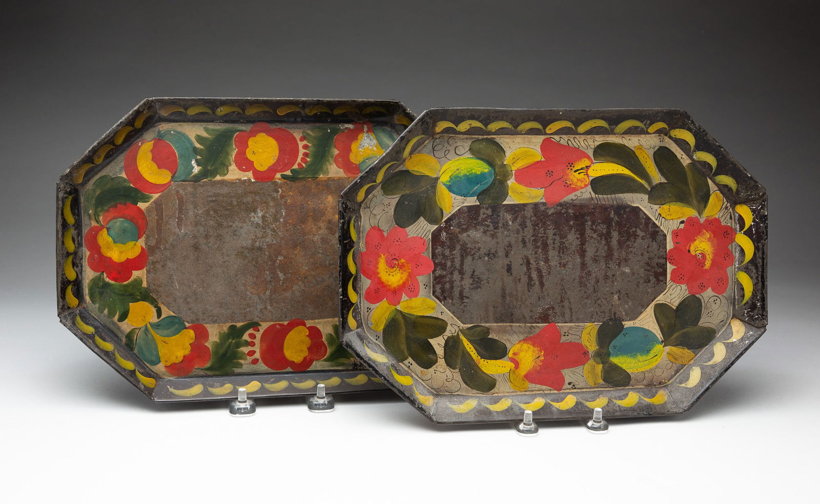 TWO TOLE TRAYS. (1 of 2)