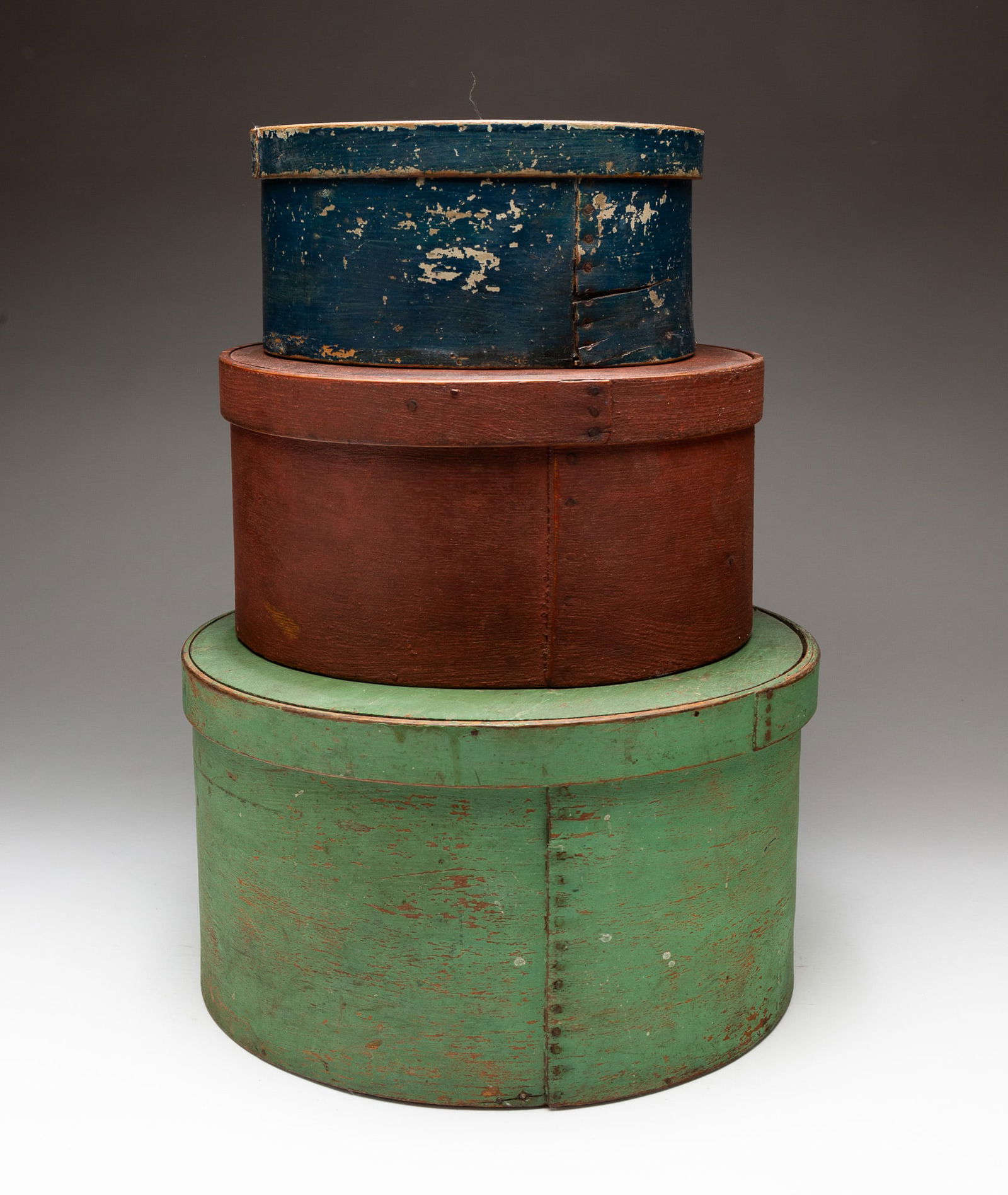 THREE PAINTED PANTRY BOXES. (1 of 5)