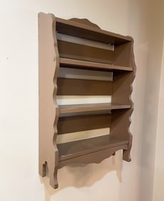 SET OF PAINTED SHELVES.