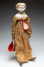 WAX OVER PAPIER-MACHE DOLL.