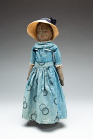 CLOTH DOLL WITH PAINTED FACE.