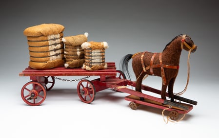 HORSE AND CART PULL TOY.