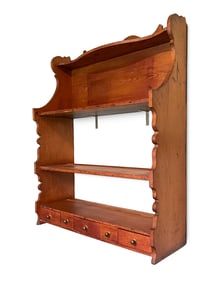 SET OF HANGING SHELVES WITH DRAWERS.