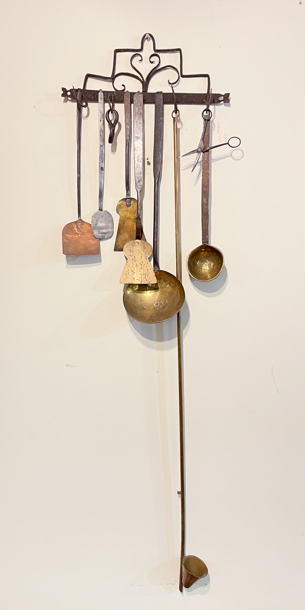 HANGING RACK WITH HEARTHSIDE UTENSILS. (1 of 3)