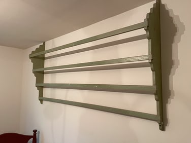PAINTED HANGING QUILT RACK.