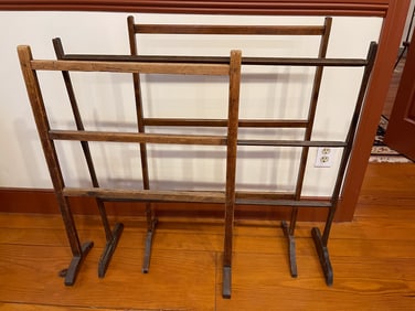 THREE QUILT RACKS.