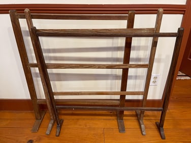 THREE QUILT RACKS.