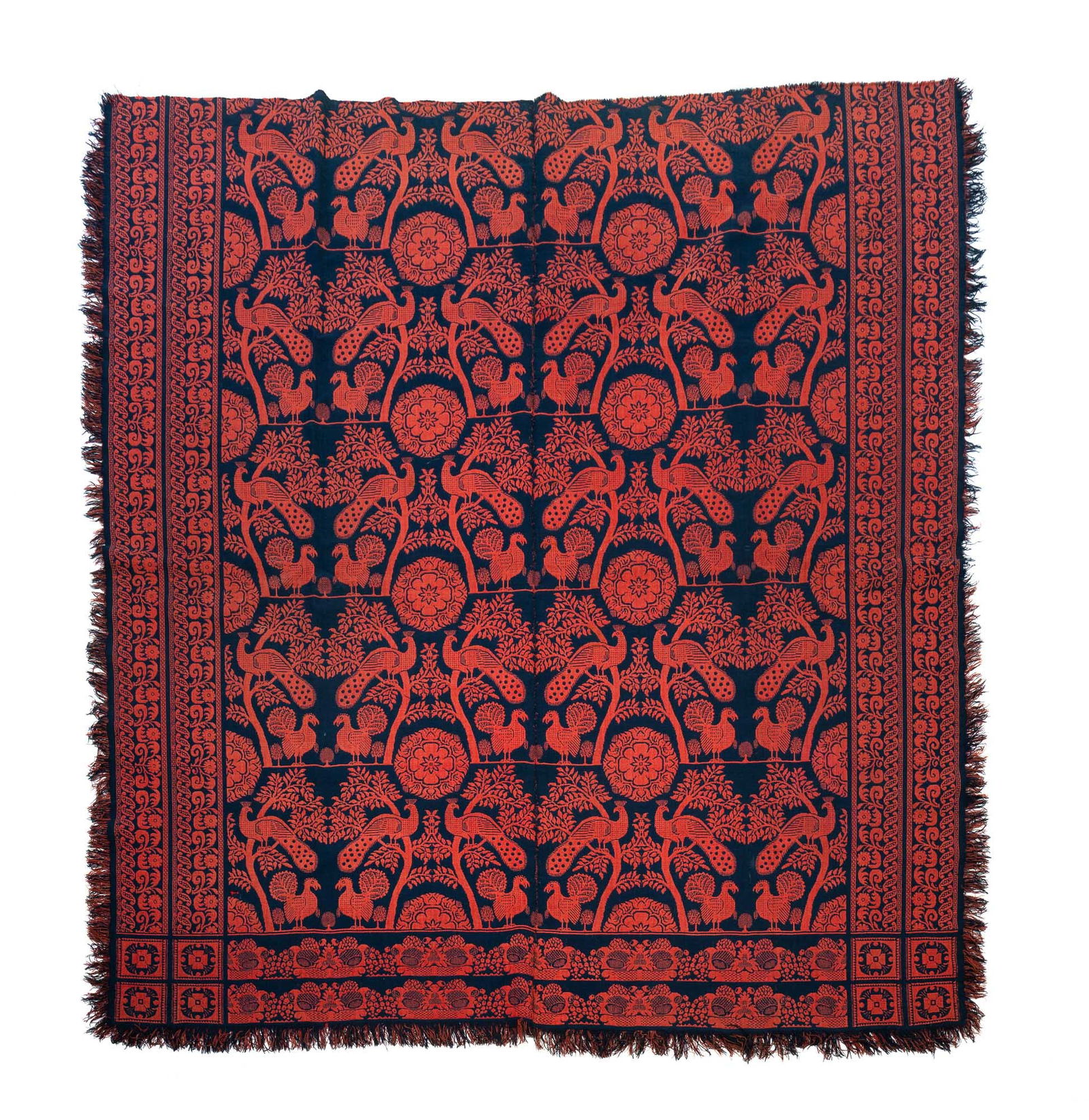 DOUBLE WEAVE OHIO JACQUARD COVERLET. (1 of 6)