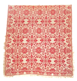 DOUBLE WEAVE OHIO JACQUARD COVERLET BY M. HEILBRONN.