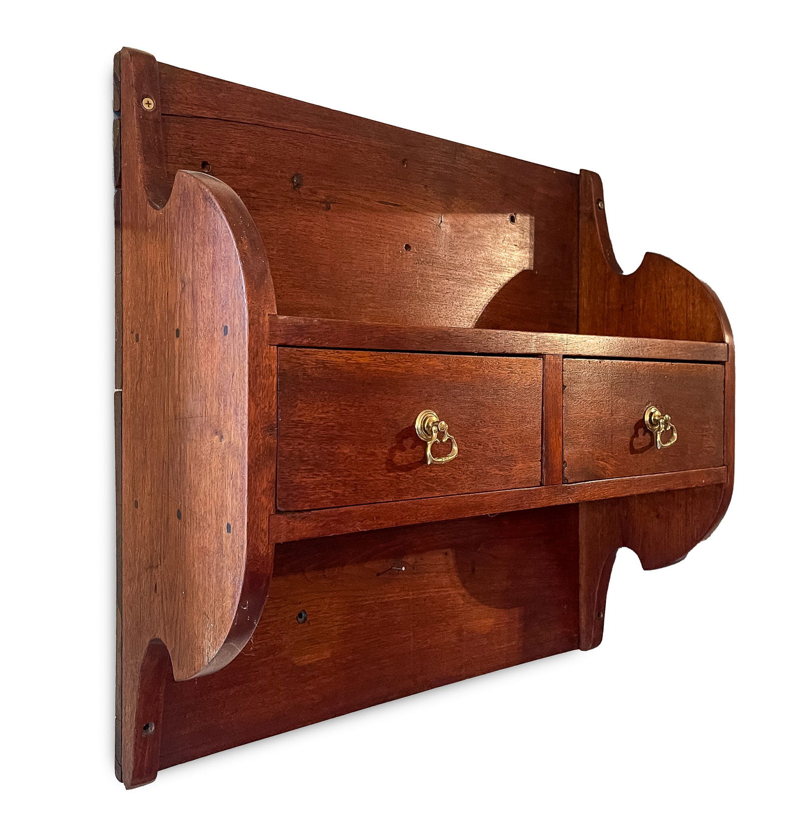 ZOAR, OHIO HANGING SHELF WITH DRAWERS. (1 of 4)