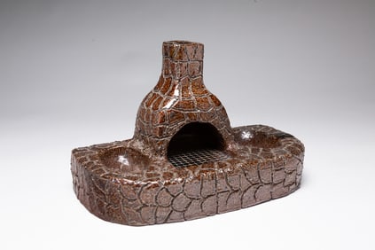 OHIO SEWER TILE SMOKING STAND.