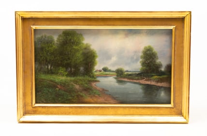 SCENIC RIVERSCAPE BY JOHN W. CLARKE (OHIO, 1862-1940).