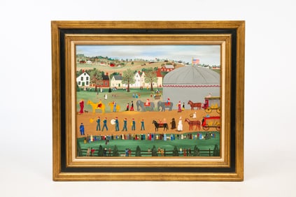 "CIRCUS DAY AT INDIANA" BY TELLA KITCHEN (1902-1988).
