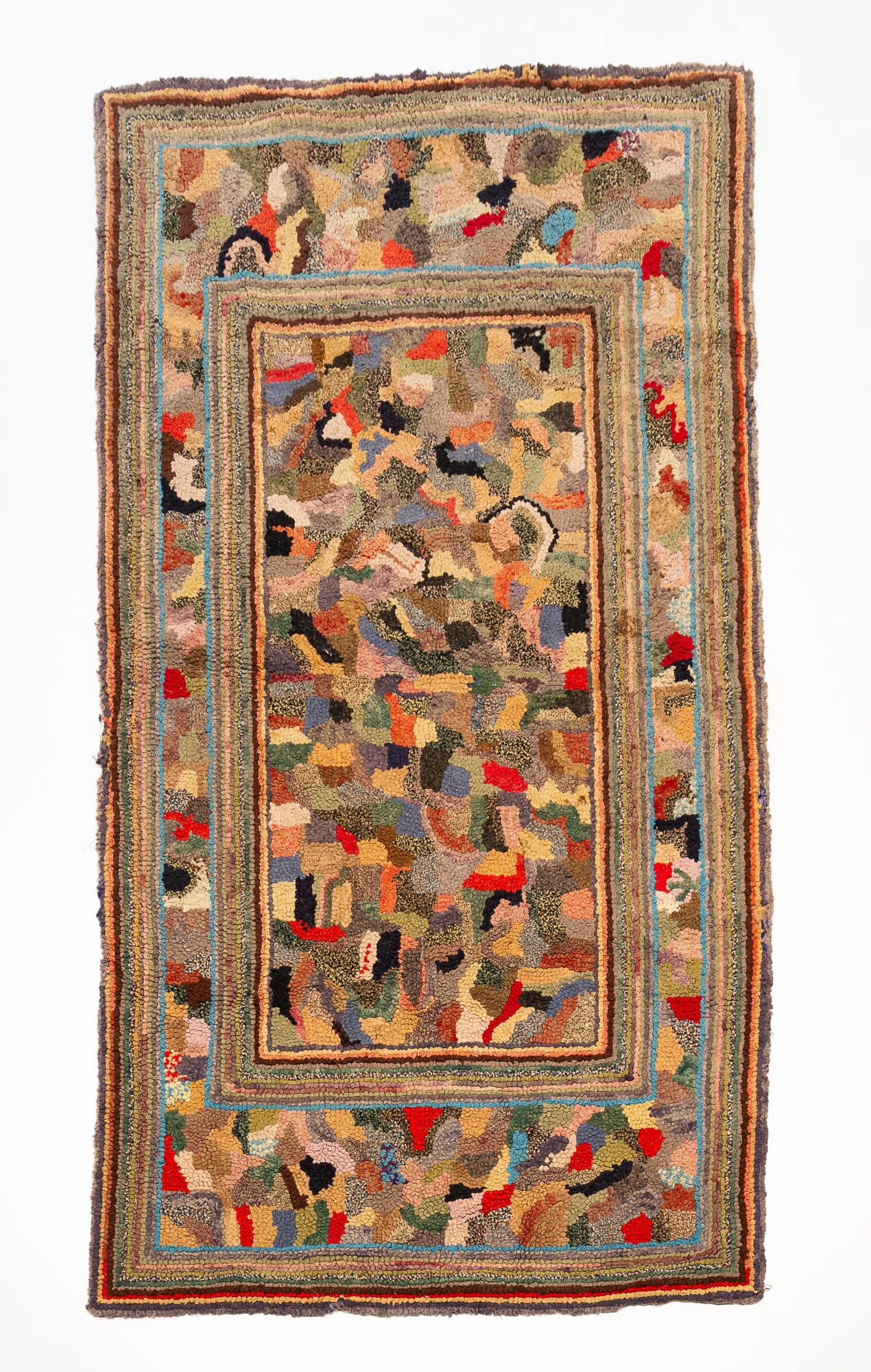LARGE HOOKED RUG BY CATHERINE AUGENSTEIN (MARION, OHIO). (1 of 5)