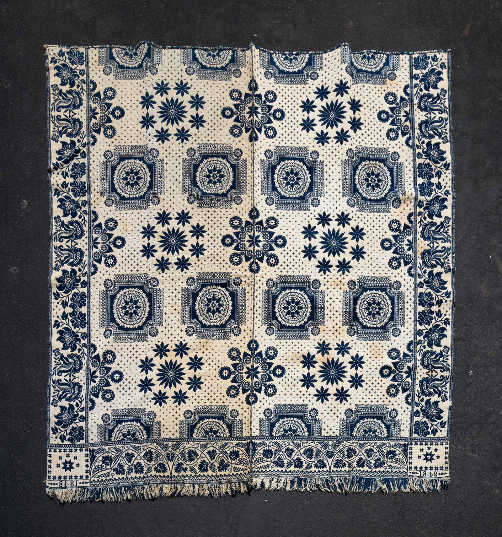 INDIANA DOUBLE WEAVE COVERLET BY SAMUEL STINGER. (1 of 4)