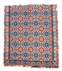 TWO-PIECE INDIANA JACQUARD COVERLET.