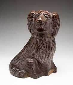 OHIO SEWER TILE SEATED SPANIEL DOG.