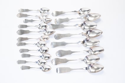 GROUP OF C. OSKAMP SILVER SPOONS.