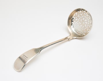 GEORGE III ENGLISH SILVER SUGAR SIFTER BY PAUL STORR (1770-1844).