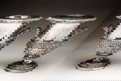 WONDERFUL PAIR OF ENGLISH REGENCY SHEFFIELD SILVER PLATE CHAMPAGNE OR WINE COOLERS BY MATTHEW BOULTO