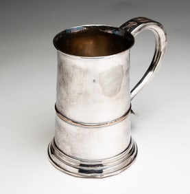 ENGLISH REGENCY SHEFFIELD SILVER PLATE TANKARD BY MATTHEW BOULTON (1728-1809).
