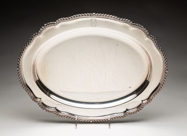 GEORGE III ENGLISH SHEFFIELD SILVER PLATE PLATTER BY MATTHEW BOULTON (1728-1809).