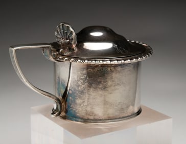 GEORGE III ENGLISH STERLINE SILVER CONDIMENT BY MATTHEW BOULTON (1728-1809).