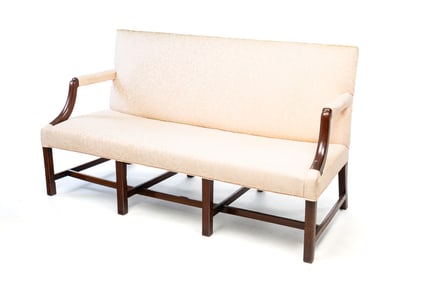 CHIPPENDALE OPEN ARM SOFA.