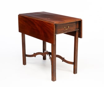 ADAM HAINS CHIPPENDALE PEMBROKE TABLE.