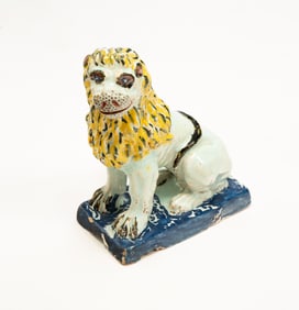 EARLY FAIENCE LION.
