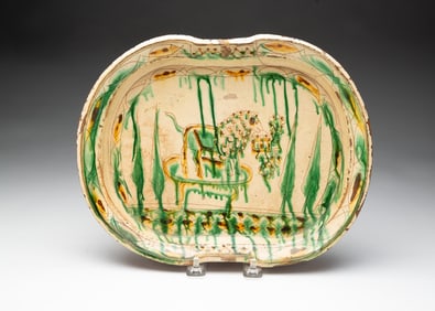 DECORATED MAJOLICA TRAY.