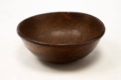WONDERFUL EARLY LARGE TURNED BURL BOWL.