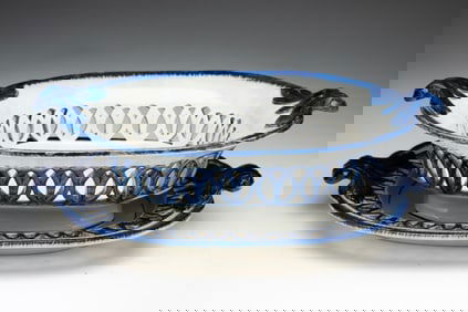 FEATHER EDGE RETICULATED TUREEN AND UNDERTRAY.