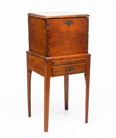 SOUTHERN CHIPPENDALE CELLARETTE ON STAND.