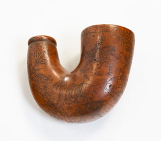 INCISED CARVED CIVIL WAR PIPE.
