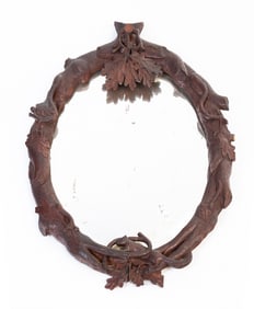 FOLKSY CARVED MIRROR FRAME.