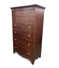 HEPPLEWHITE TALL CHEST WITH INLAY.