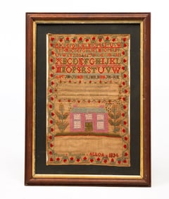 FOLKSY NEEDLEWORK SAMPLER.