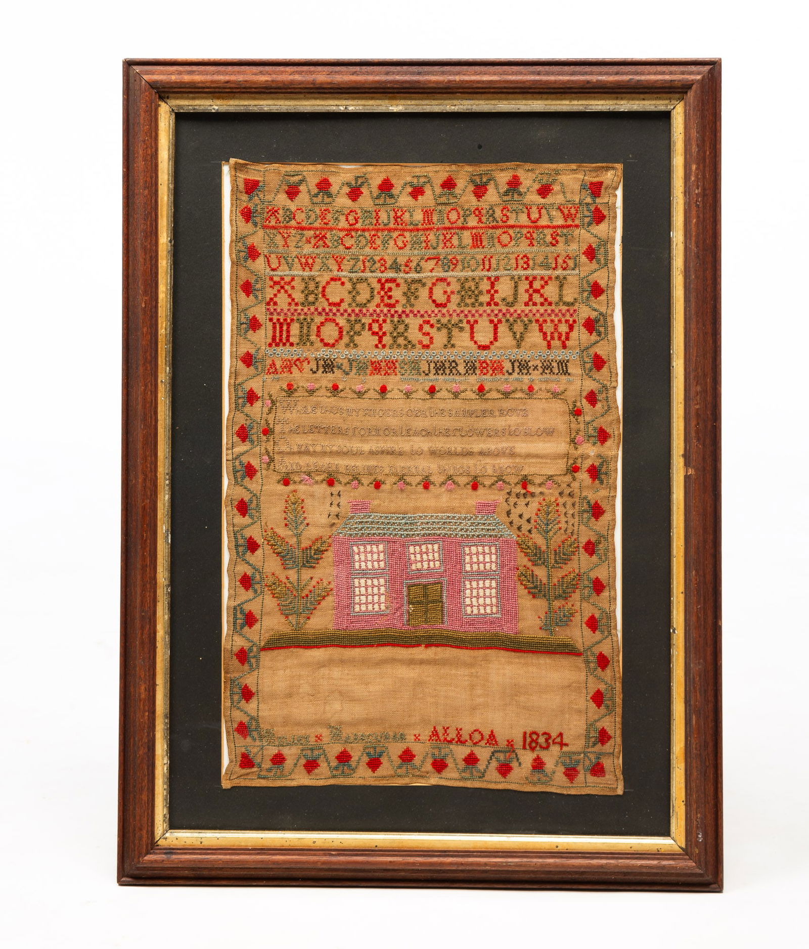 FOLKSY NEEDLEWORK SAMPLER. (1 of 4)