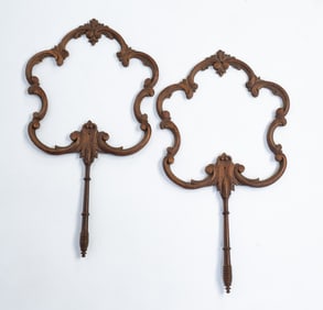 PAIR OF CARVED FAN FRAMES.