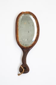 CANADIAN CARVED HAND MIRROR.