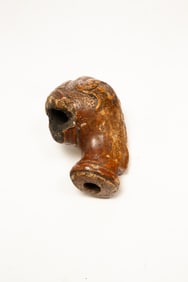 NATIVE AMERICAN CARVED MEERSHAM PIPE.