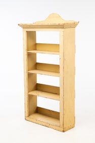 SET OF PAINTED HANGING SHELVES.