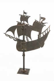 SHEET METAL SHIP WEATHERVANE.