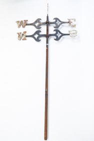 CAST IRON WEATHER VANE DIRECTIONALS.