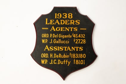 SHIELD SHAPED INSURANCE AGENTS SIGN.