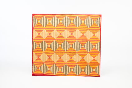 MOUNTED CHILD'S CRIB QUILT.