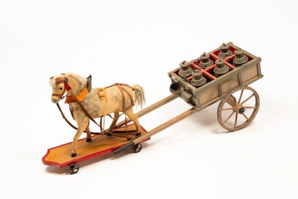HORSE DRAWN MILK WAGON CHILD'S TOY.